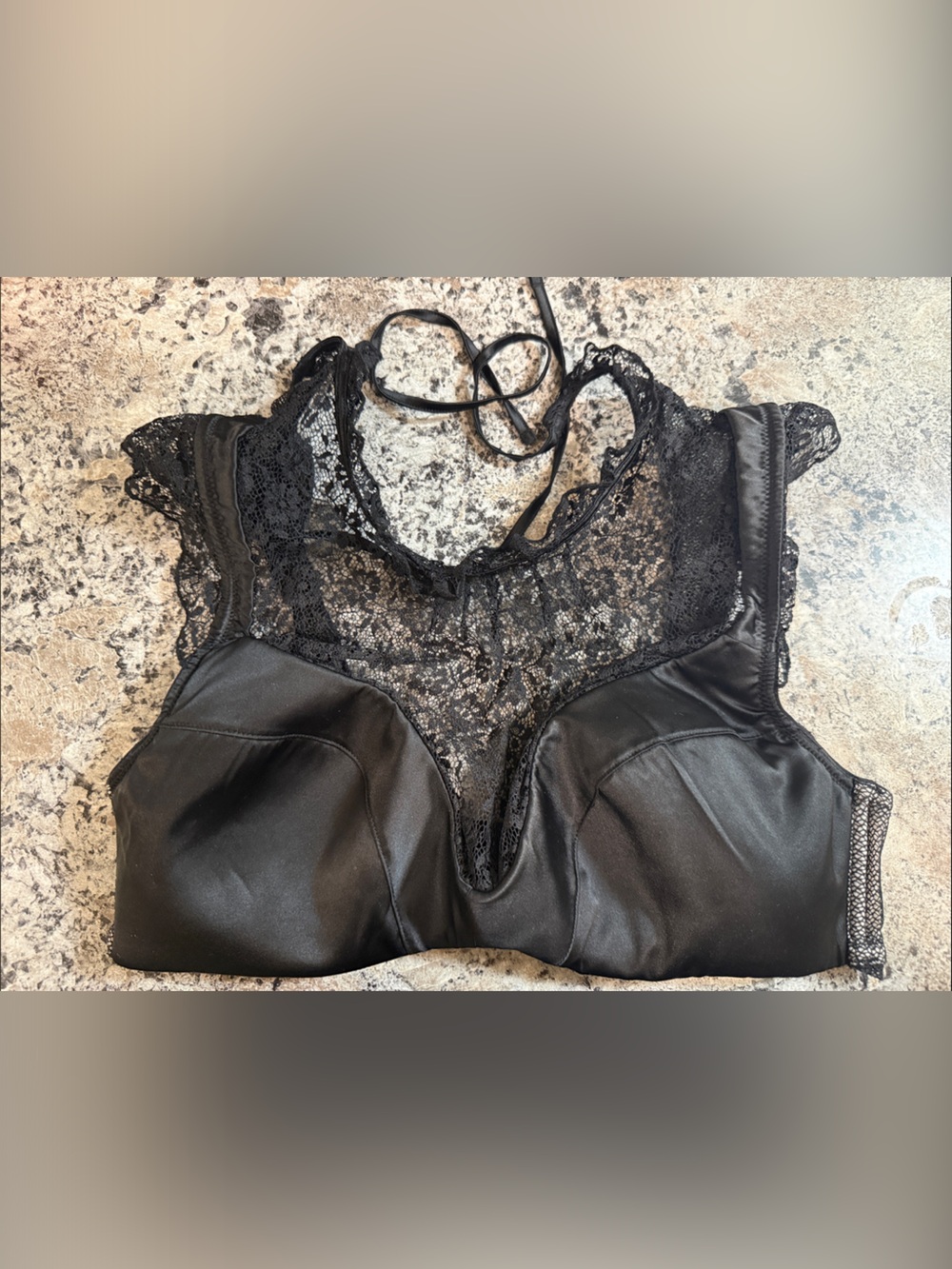 Victoria's Secret Black Lace & Satin Bralette